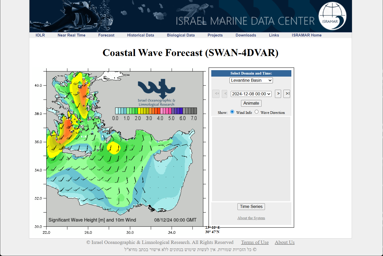 4DVar Wave Forecast interface