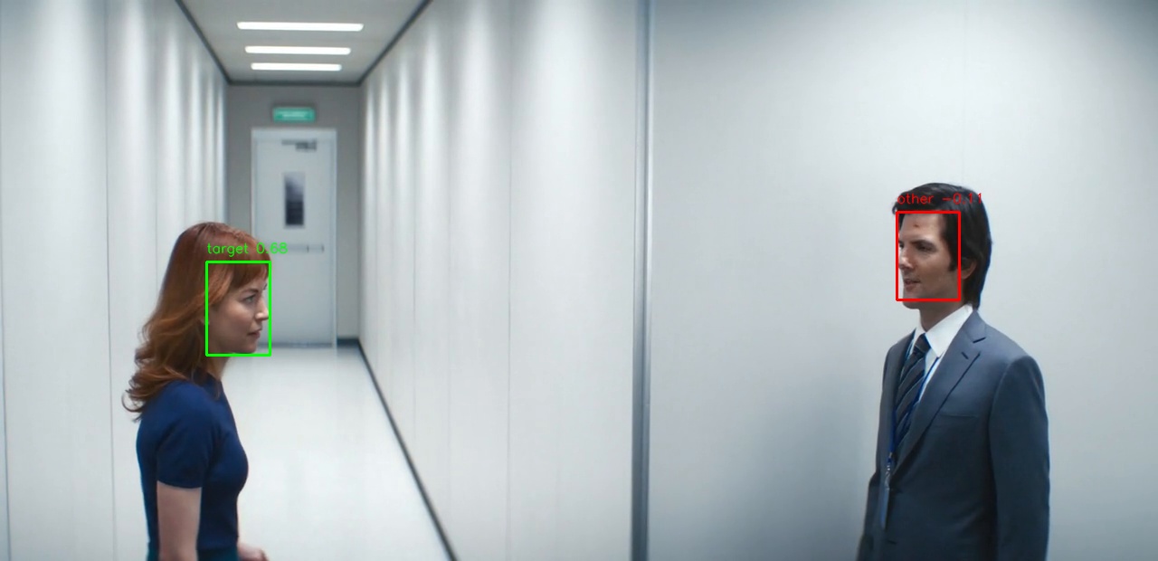 Target and non-target face detection example